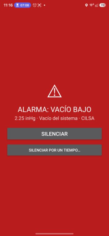 Alarma de vacío bajo en el celular